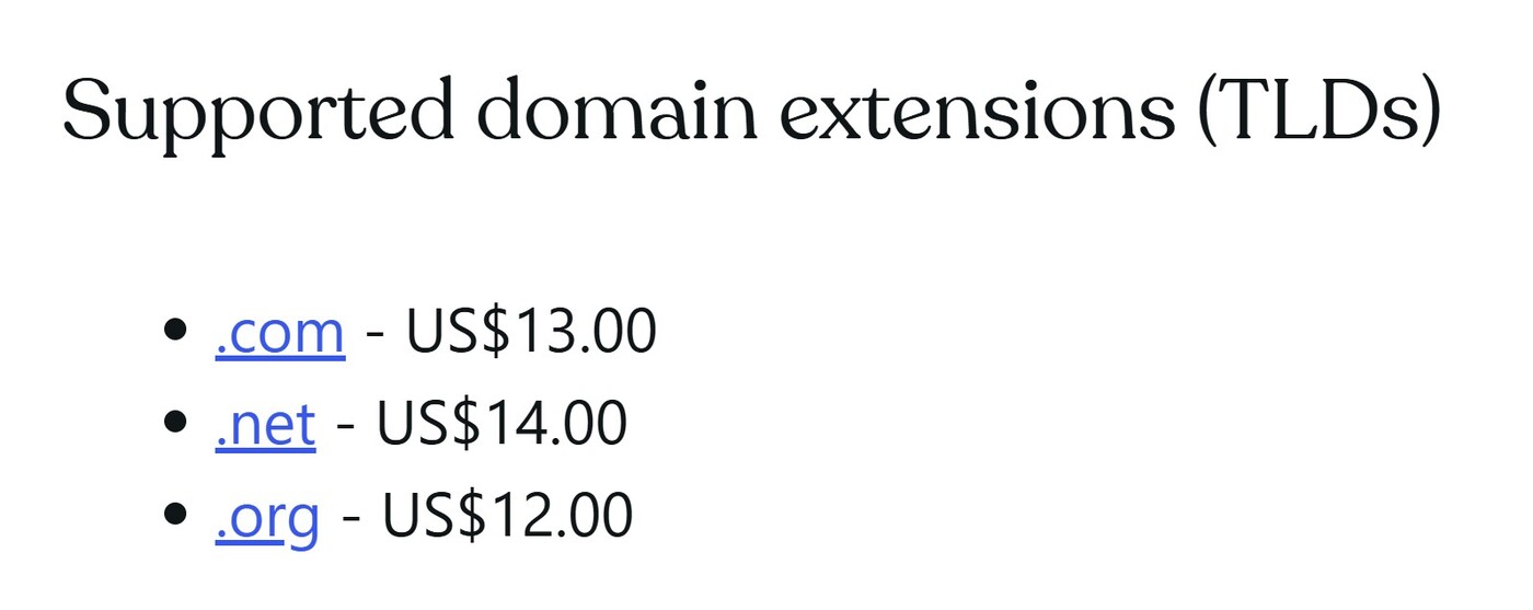 Examples of domain name extensions