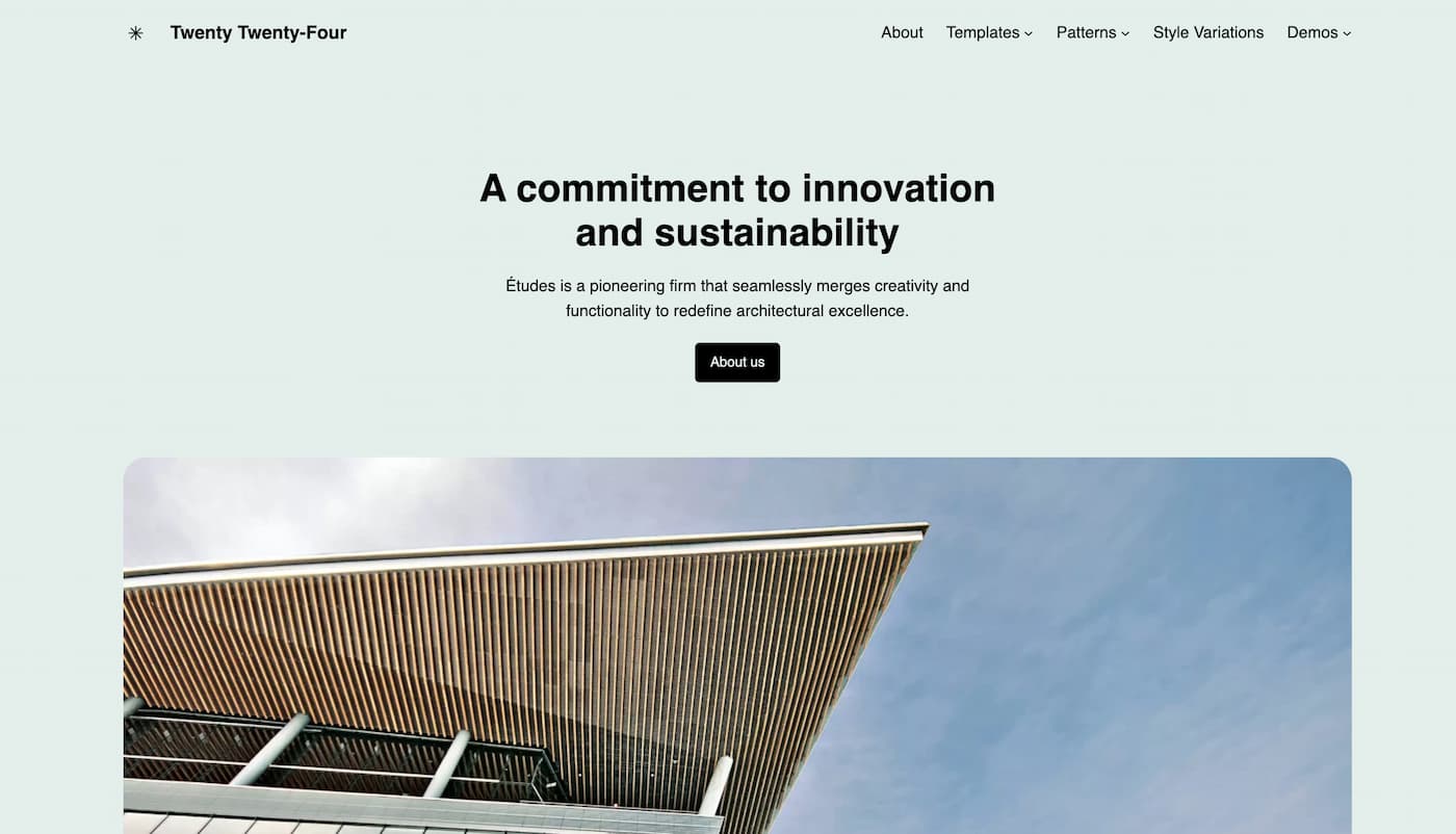 Twenty Twenty-Four Theme Homepage Design