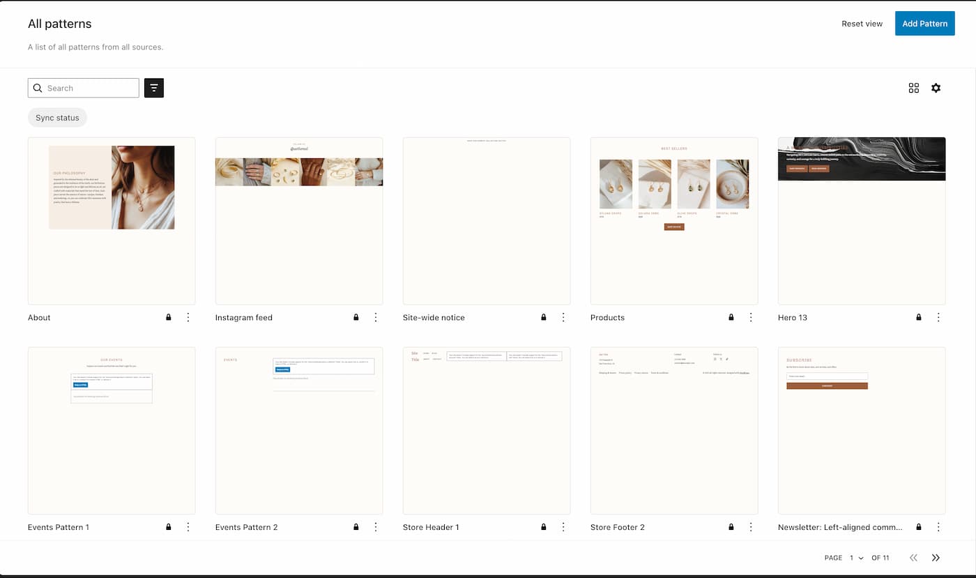 Aether WordPress Theme Patterns Library