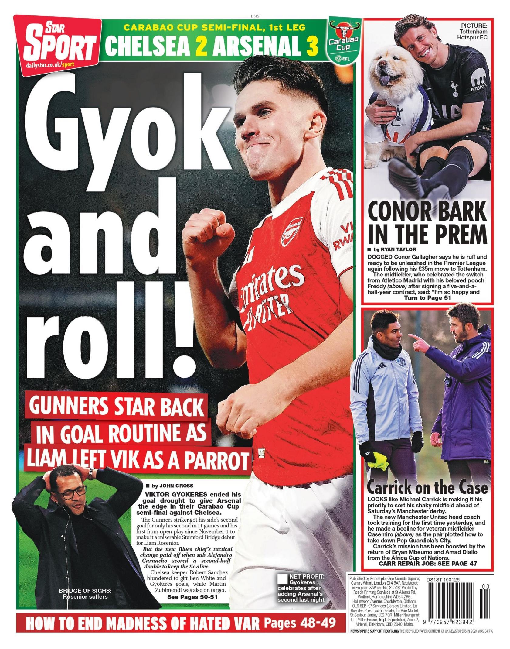 Back page of Thursday's Star