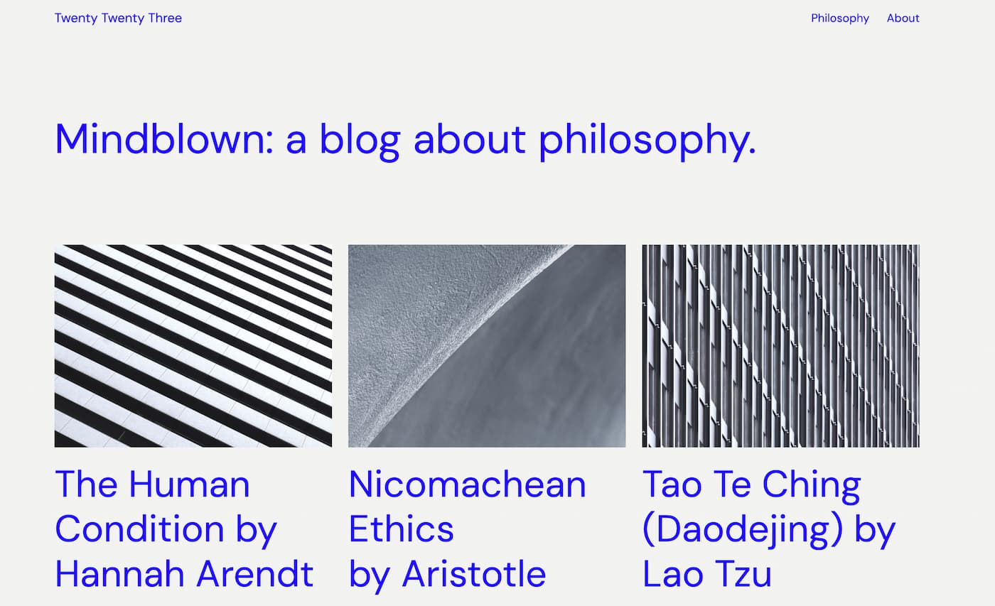 Twenty Twenty-Three WordPress Theme Homepage Design