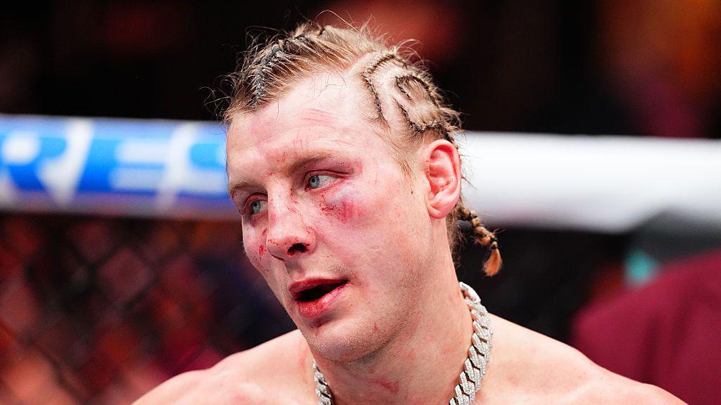 Paddy Pimblett looks dejected following defeat by Justin Gaethje