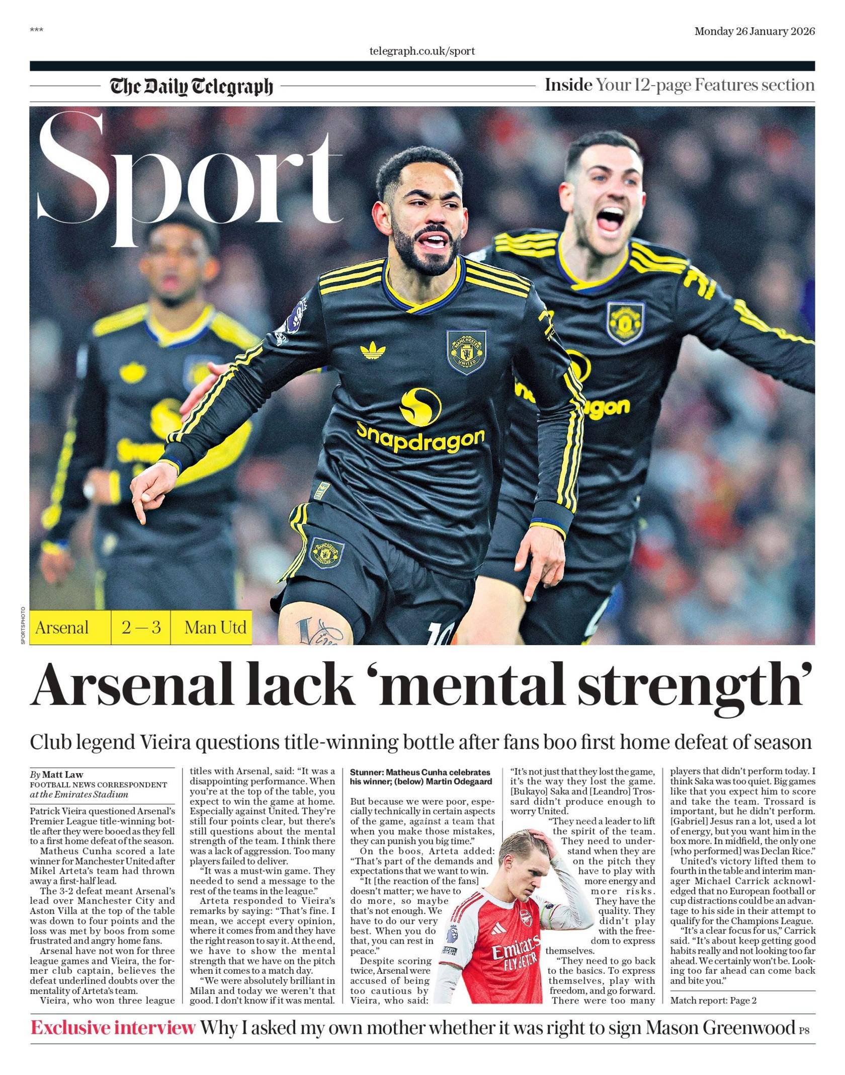 Telegraph back page