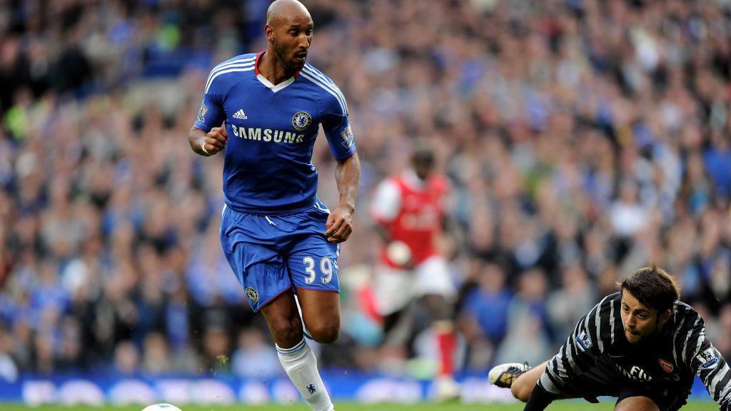Nicolas Anelka in action for Chelsea against Arsenal