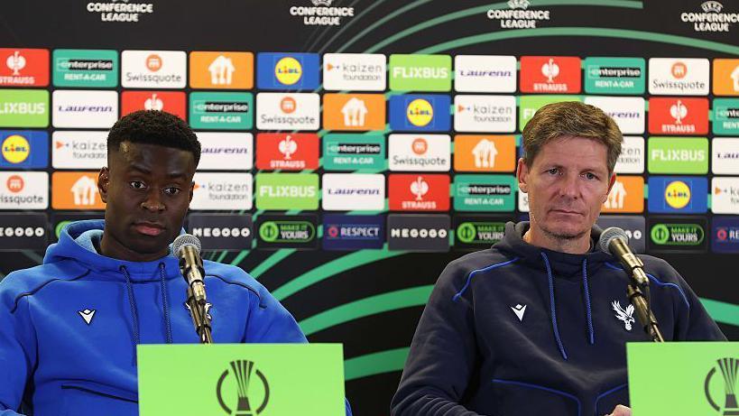 Crystal Palace captain Marc Guehi and manager Oliver Glasner