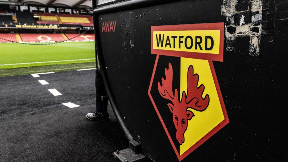 Watford crest at Vicarage Road