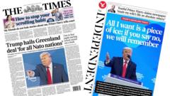 The Papers: ‘Trump hails Greenland deal’ and ‘All I want is a piece of ice’