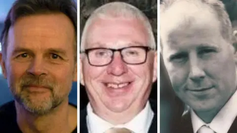 BBC Christopher Stuchbury, Donald Dinnie and Brett McCullough - three men smiling at the camera in individual images.