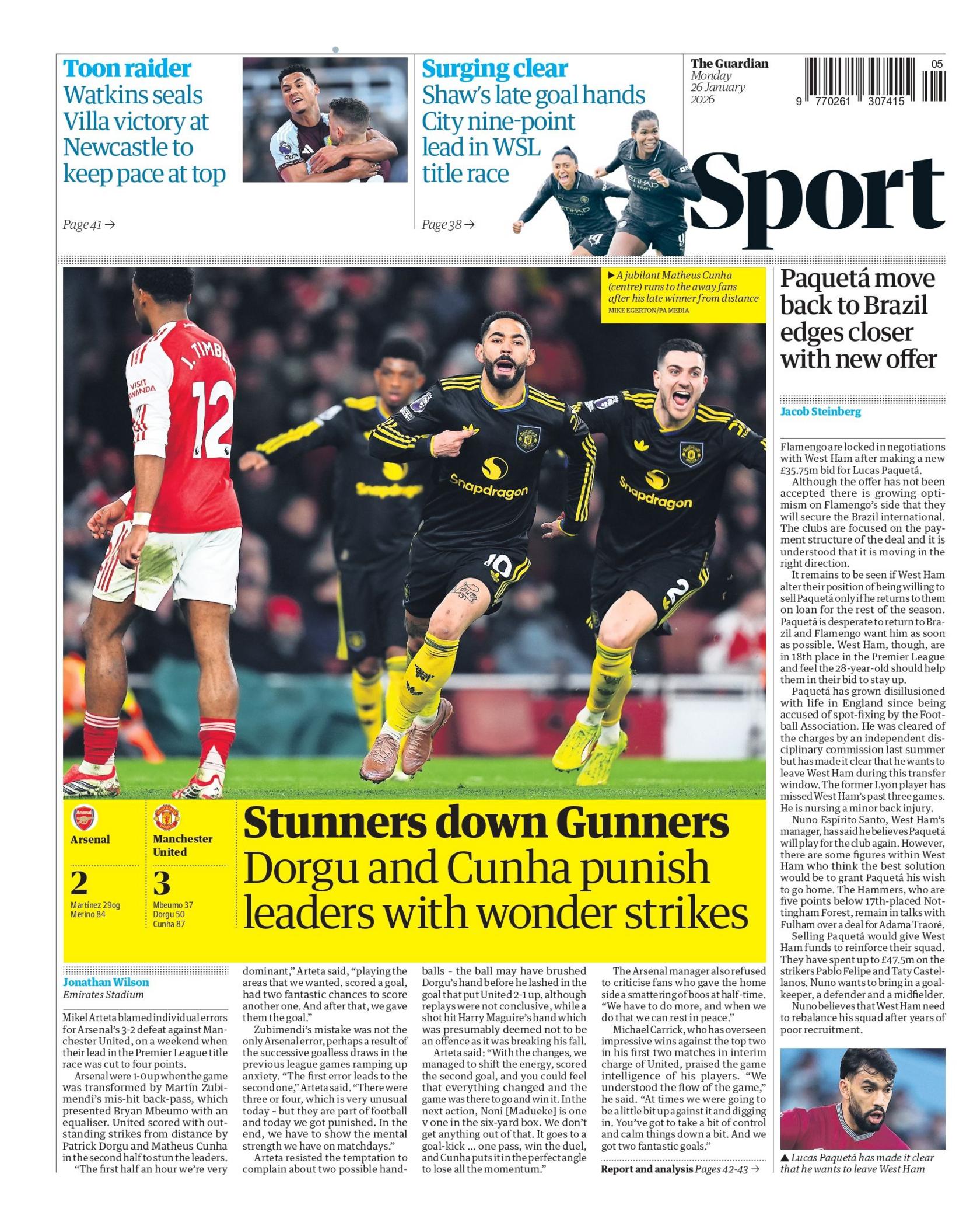 Guardian back page