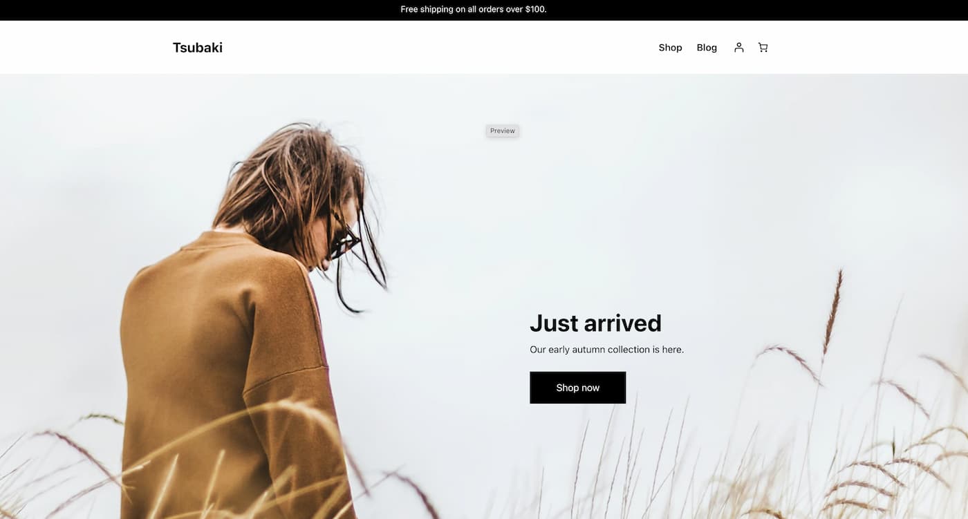 Tsubaki WordPress Theme Homepage Design