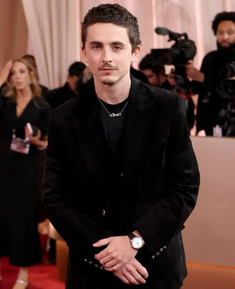 Getty Images Timoth&eacute;e Chalamet attends the 83rd Annual Golden Globe Awards at The Beverly Hilton on January 11, 2026 in Beverly Hills, California.