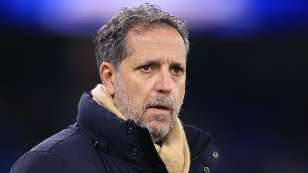 Fabio Paratici Director of Football for Tottenham Hotspur looks on