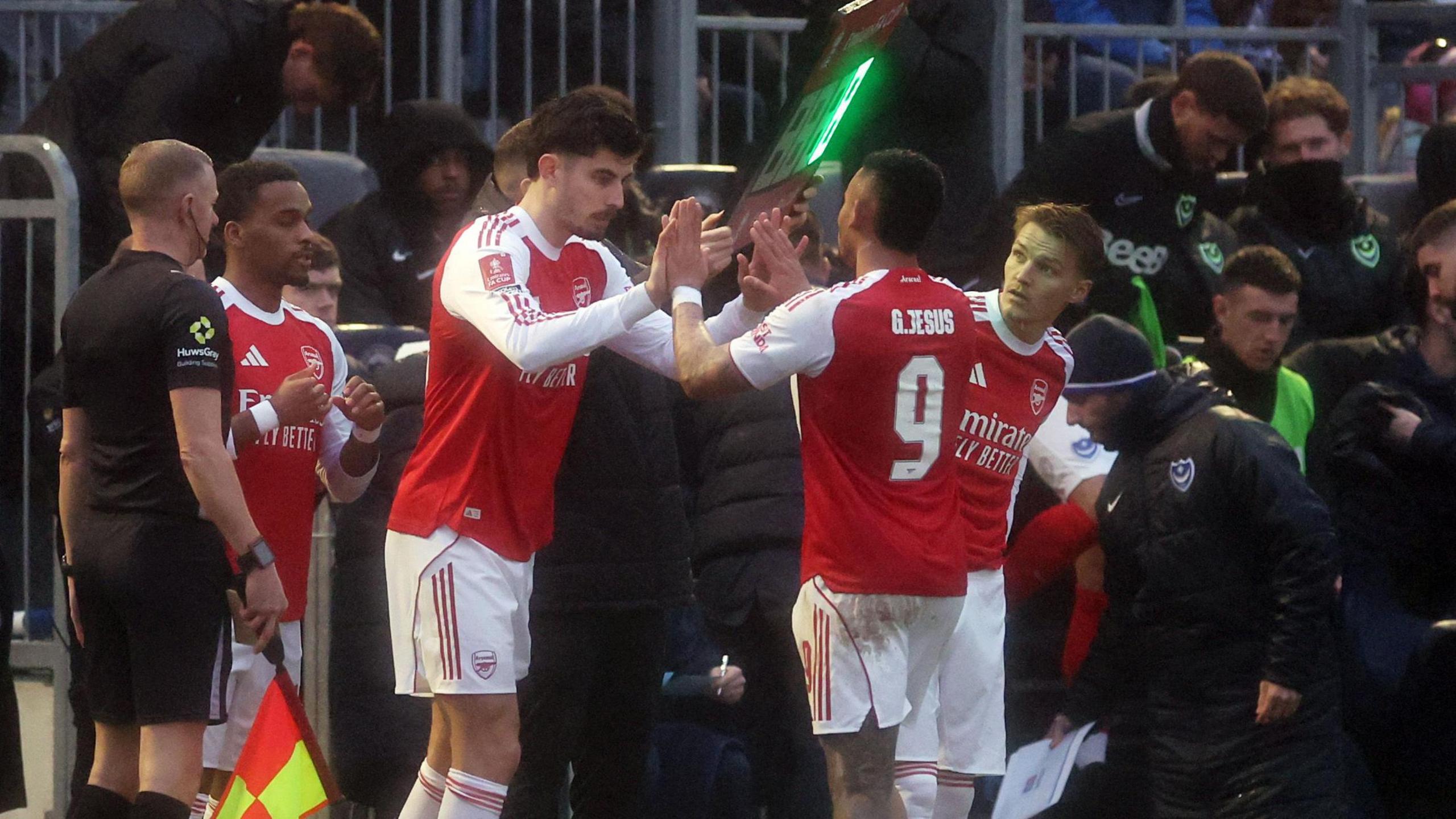 Kai Havertz and Gabriel Jesus both featured against Portsmouth