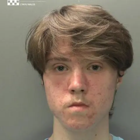 PA Media/Gwent Police/South Wales Police A headshot of a man. It is a police mugshot. He has short brown hair.