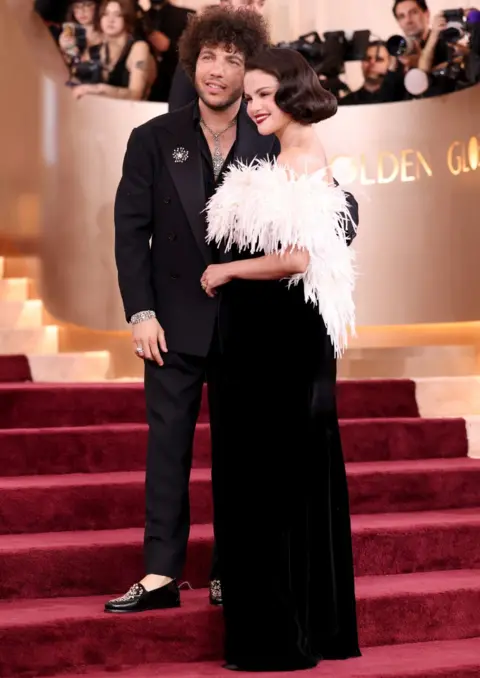 Getty Images US musician Benny Blanco and US actress Selena Gomez attend the 83rd annual Golden Globe Awards at the Beverly Hilton hotel in Beverly Hills, California, on January 11, 2026
