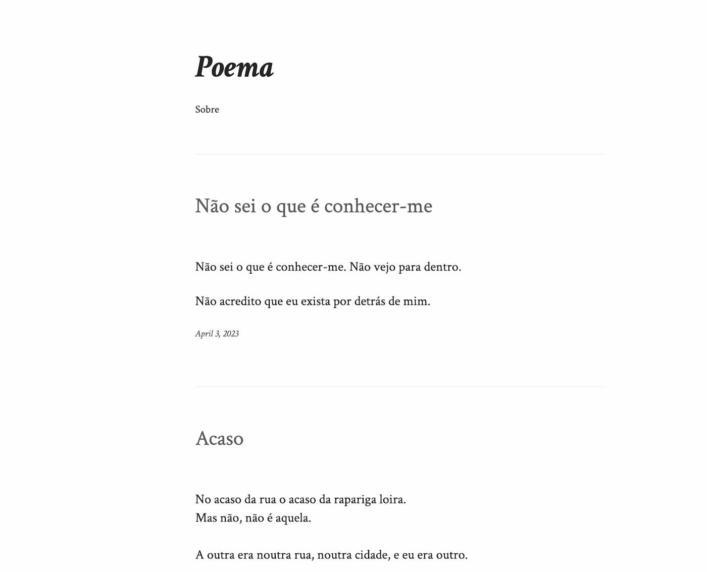 Poema WordPress Theme Homepage Design