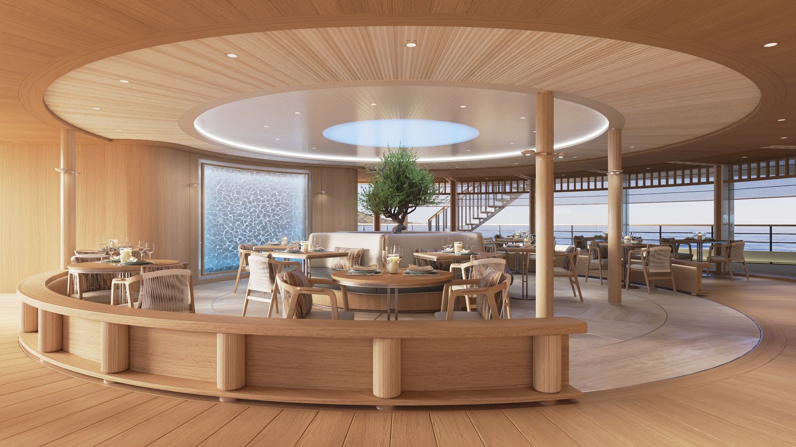 Image may contain Architecture Building Dining Room Dining Table Furniture Indoors Room Table and Interior Design