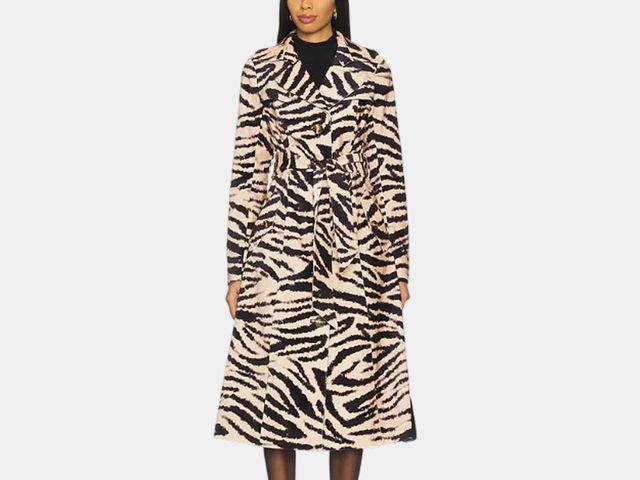 Image may contain: Clothing, Coat, Overcoat, Long Sleeve, Sleeve, and Dress