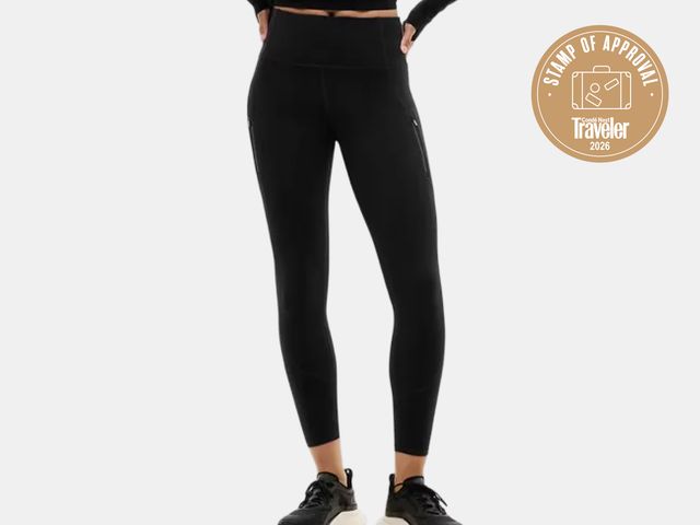 Image may contain: Clothing, Hosiery, Tights, Pants, Adult, and Person