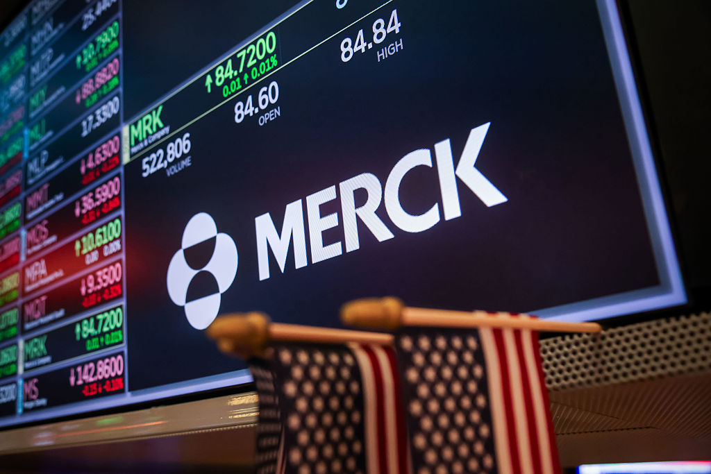 Merck &amp;amp; Co. Inc. signage on the floor of the New York Stock Exchange (NYSE)
