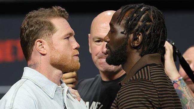 Canelo Alvarez faces off with Terence Crawford