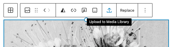 Uploading a file to the WordPress Media Library.