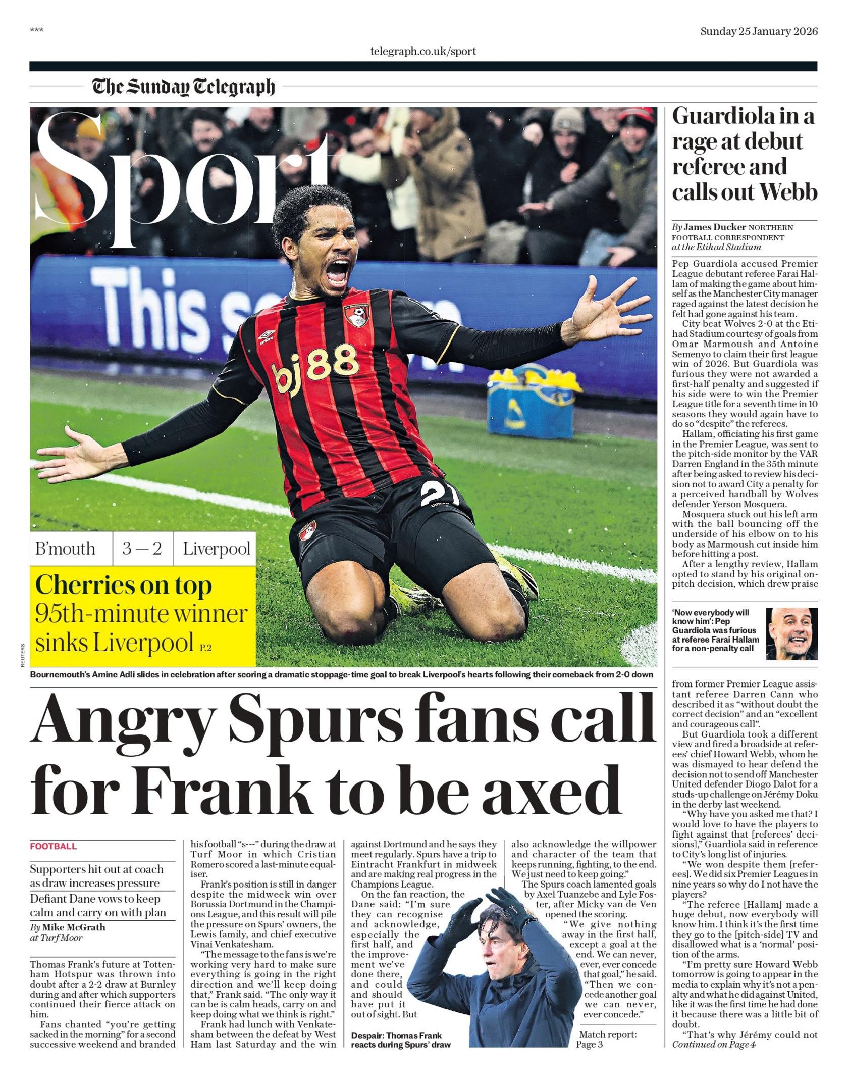 Telegraph back page