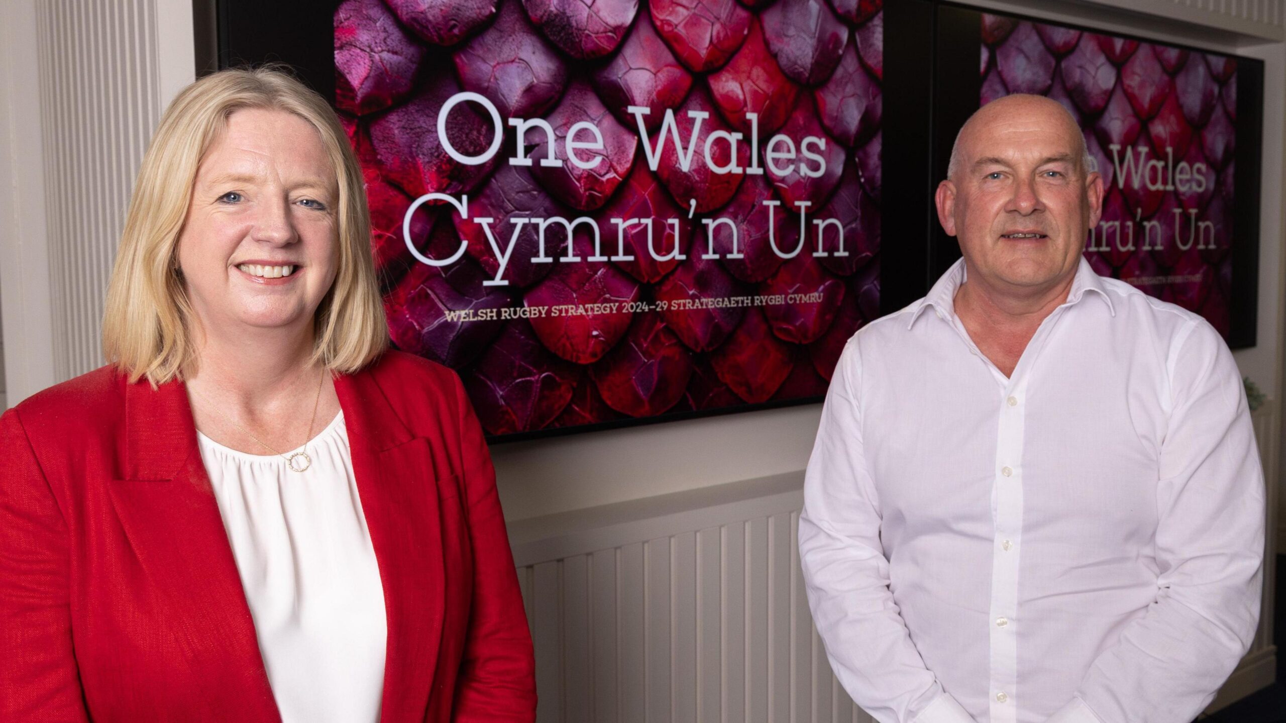 Richard Collier-Keywood (left) and Abi Tierney (right) are overseeing "radical changes" to the professional game in Wales
