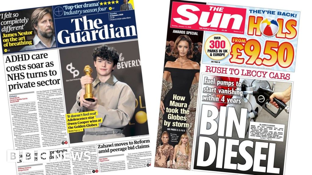 The Papers: ‘ADHD care costs soar’ and ‘Bin Diesel’