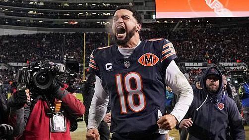 Caleb Williams celebrates