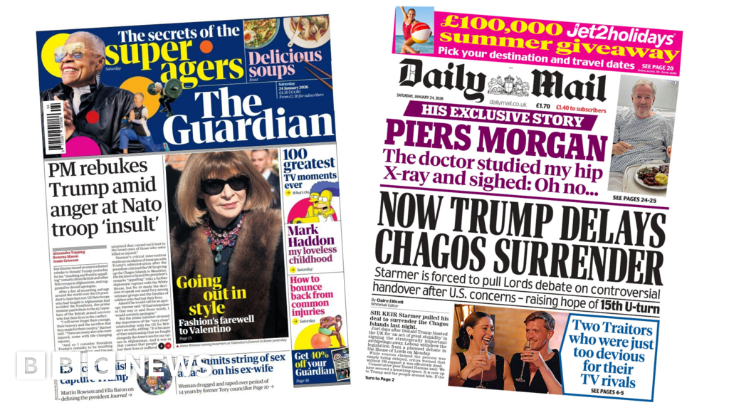 ‘Anger at Nato troop insult’ and ‘Trump delays Chagos surrender’