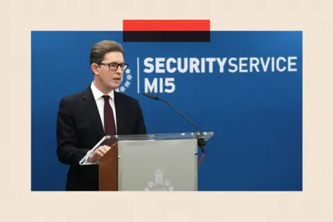 PA Wire Director General of MI5 Sir Ken McCallum delivering a speech