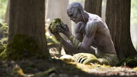 Netflix Frankenstein's monster pictured in the forest