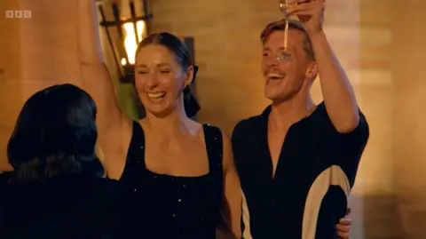 Picture of Rachel and Stephen toasting