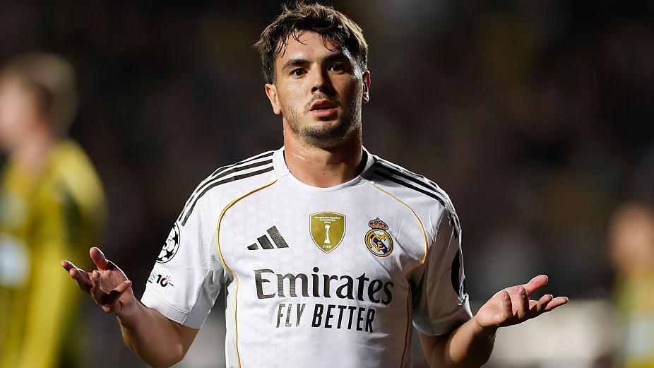 Brahim Diaz celebrates after scoring for Real Madrid