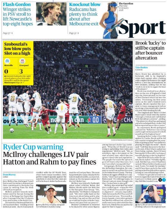 The Guardian back page