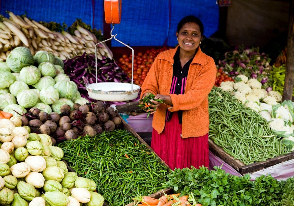 Market stall holder in Sri Lanka