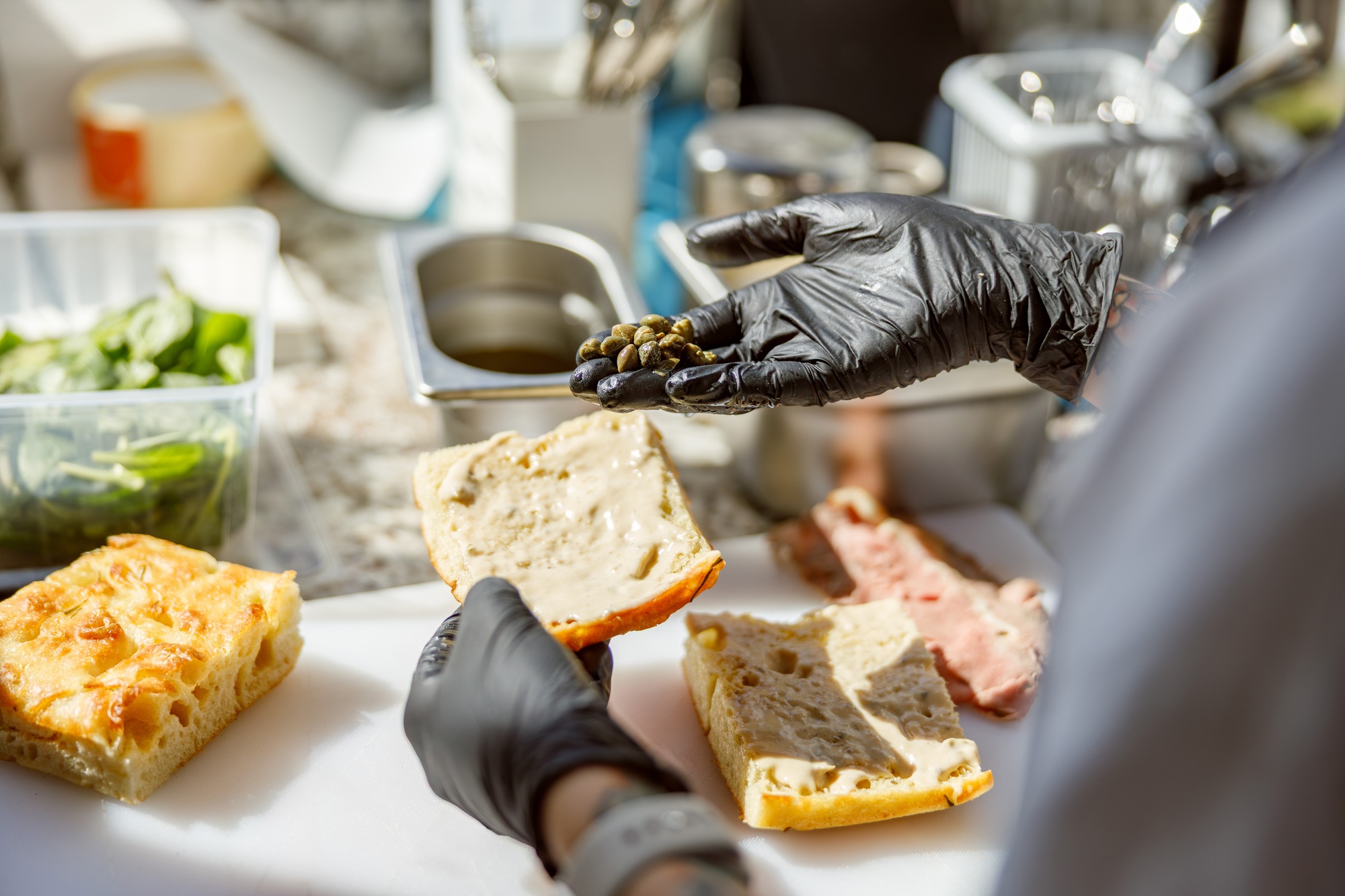 The process of food preparation in a professional kitchen environment is essential for success