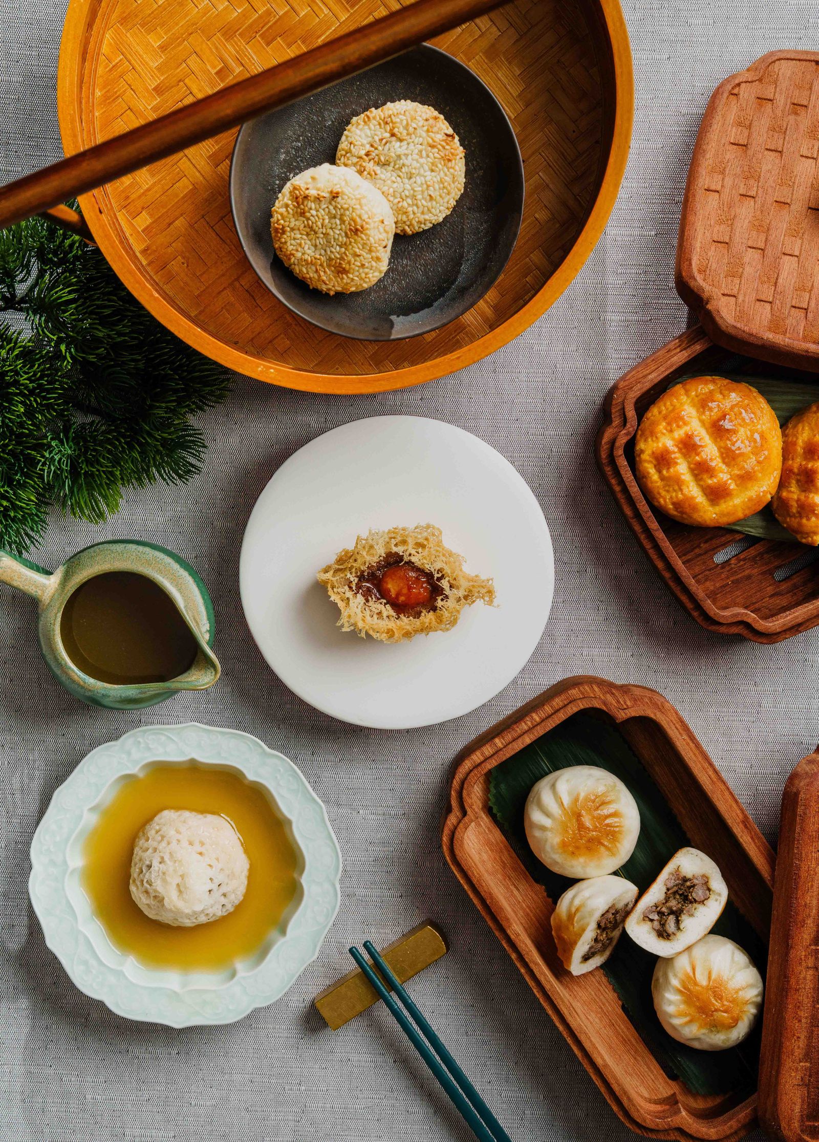 Image may contain Food Food Presentation Brunch Chopsticks Plate and Bread
