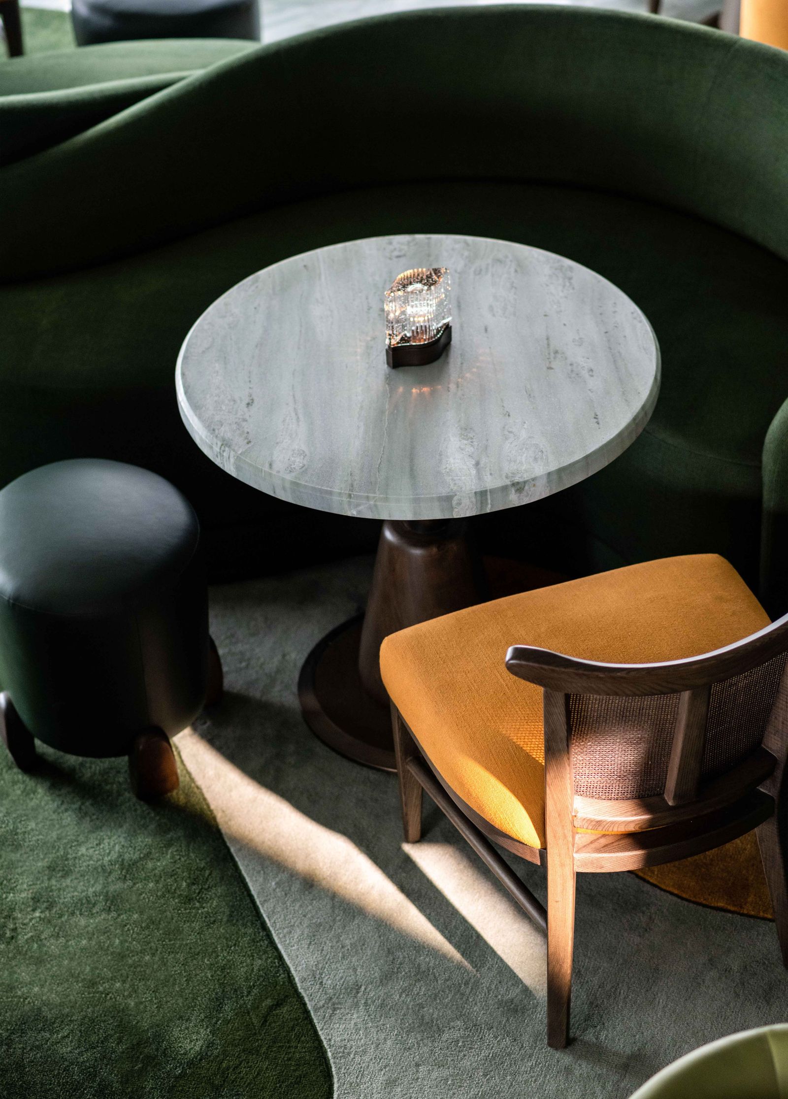 Image may contain Furniture Table Tabletop Coffee Table and Chair