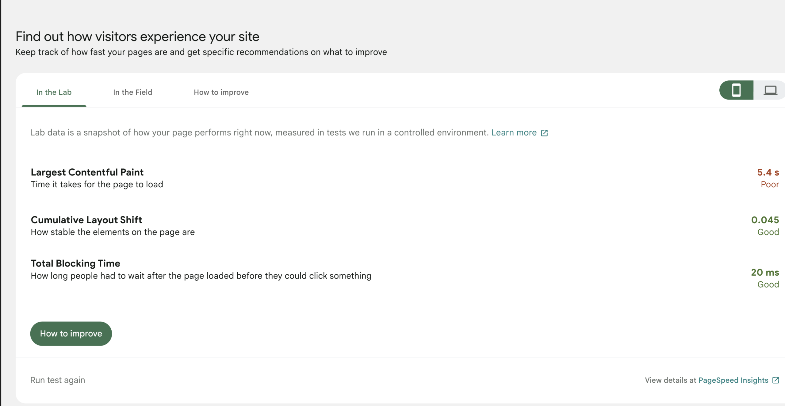 Screenshot of the Google Site Kit plugin.