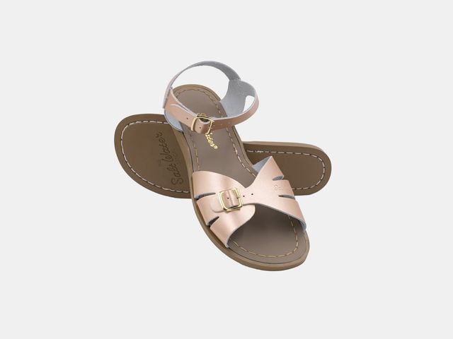 Image may contain: Clothing, Footwear, and Sandal