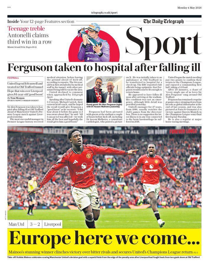 Telegraph sport page