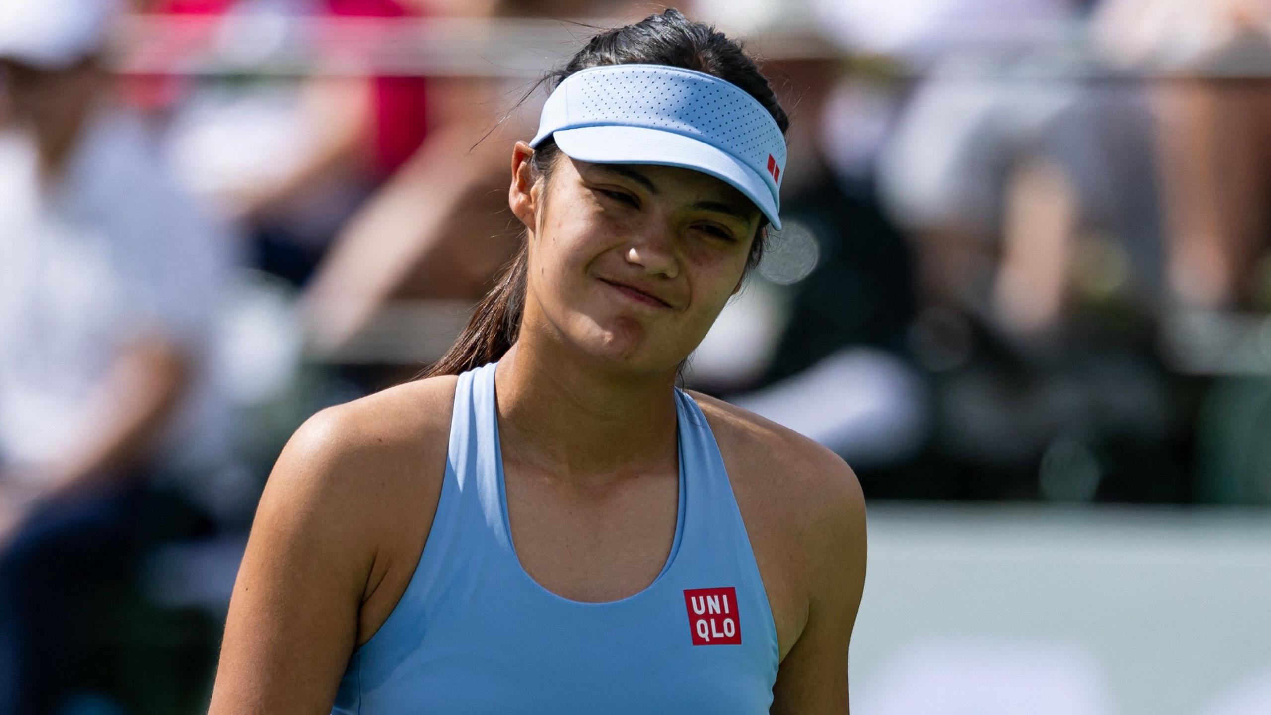 Emma Raducanu grimaces