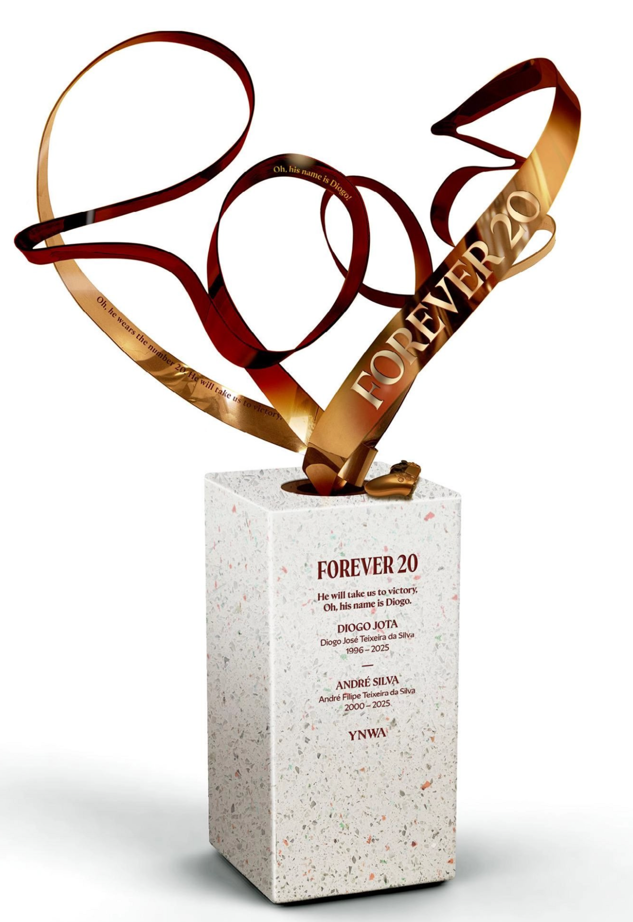 An image of the permanent memorial in tribute to Digo Jota and his brother Andre Silva