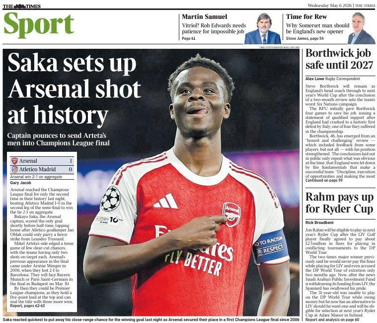 The Times back page