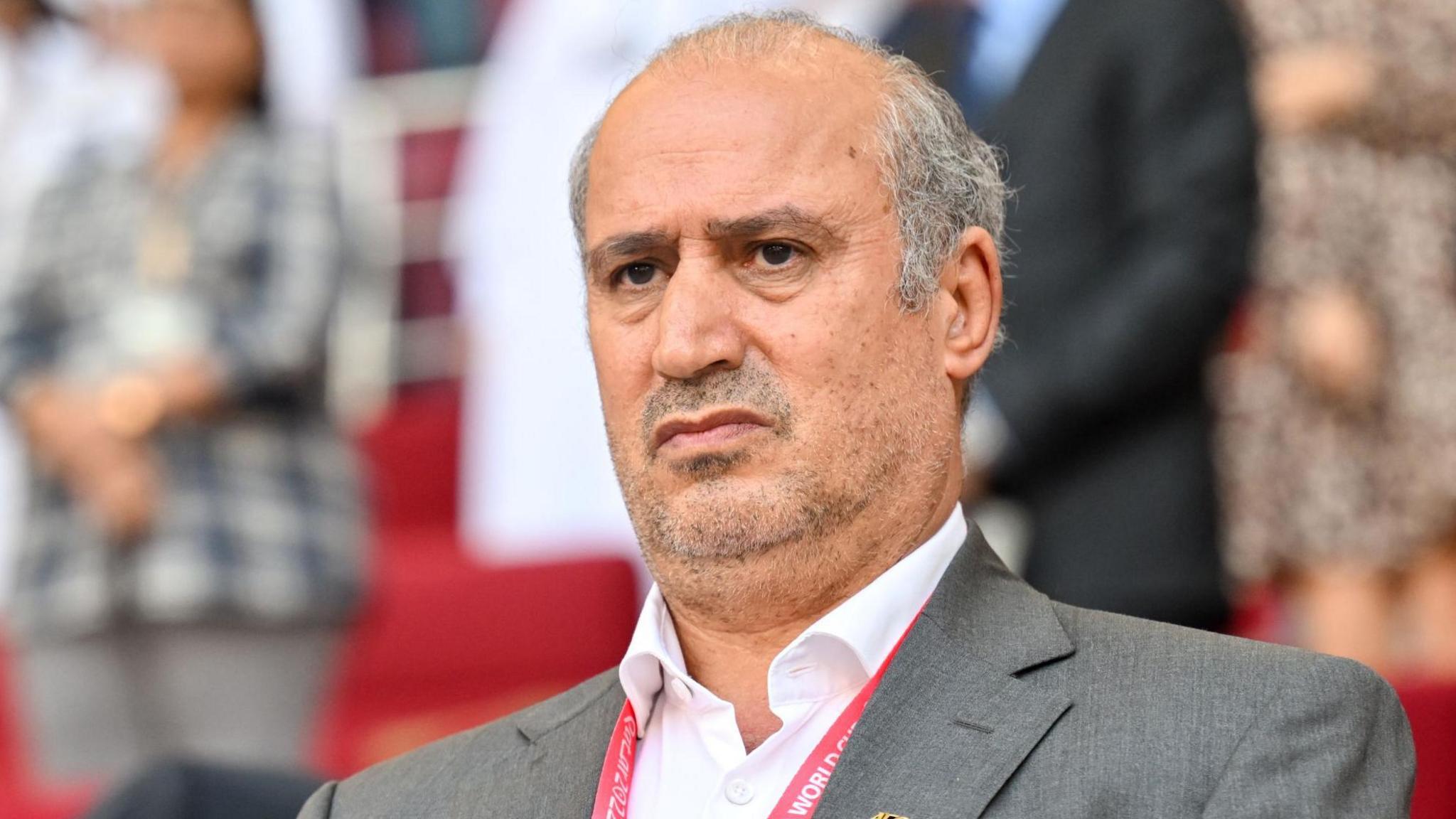 Football Federation Islamic Republic of Iran President Mehdi Taj watches Iran against England