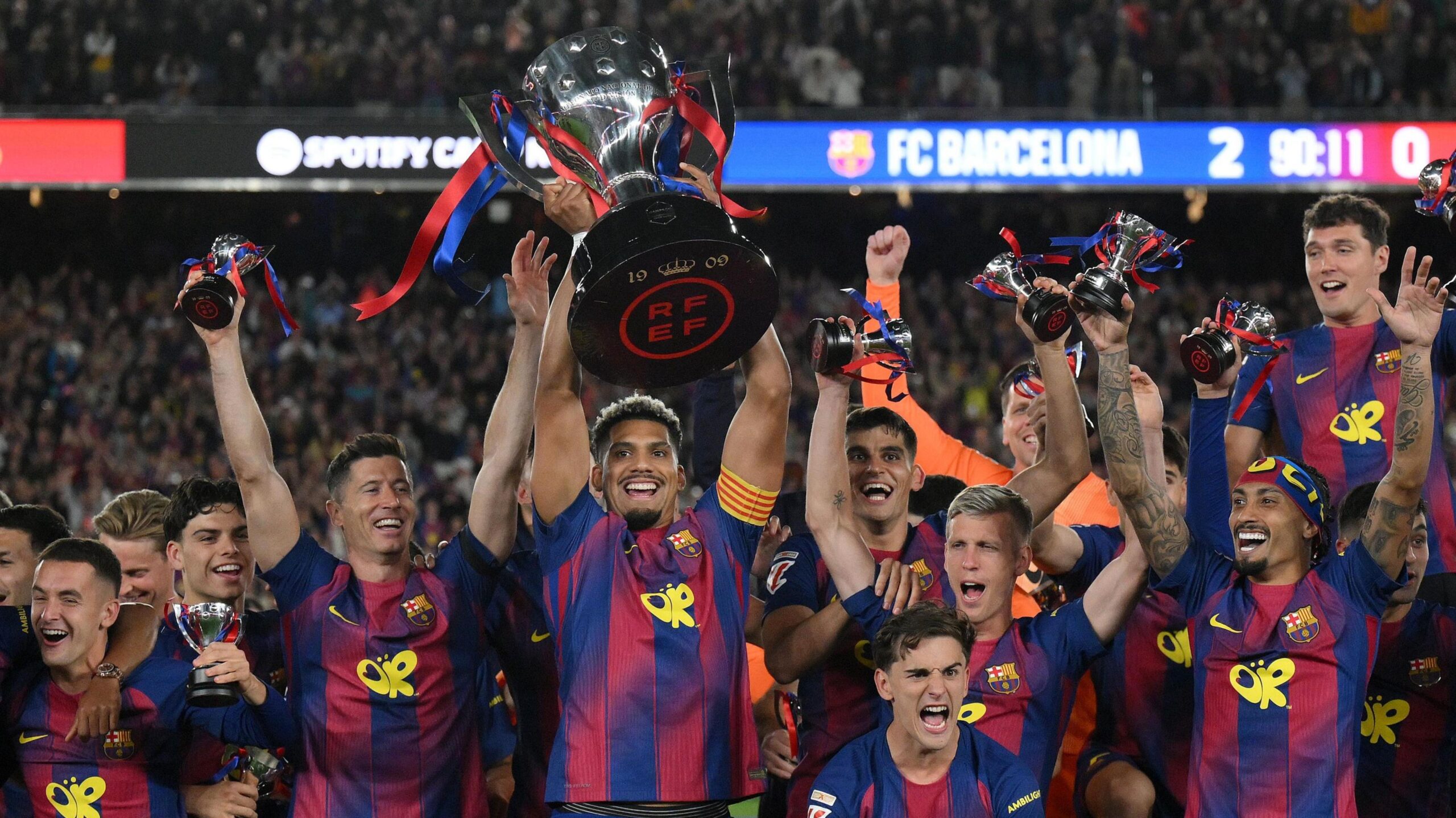 Barcelona lift the trophy