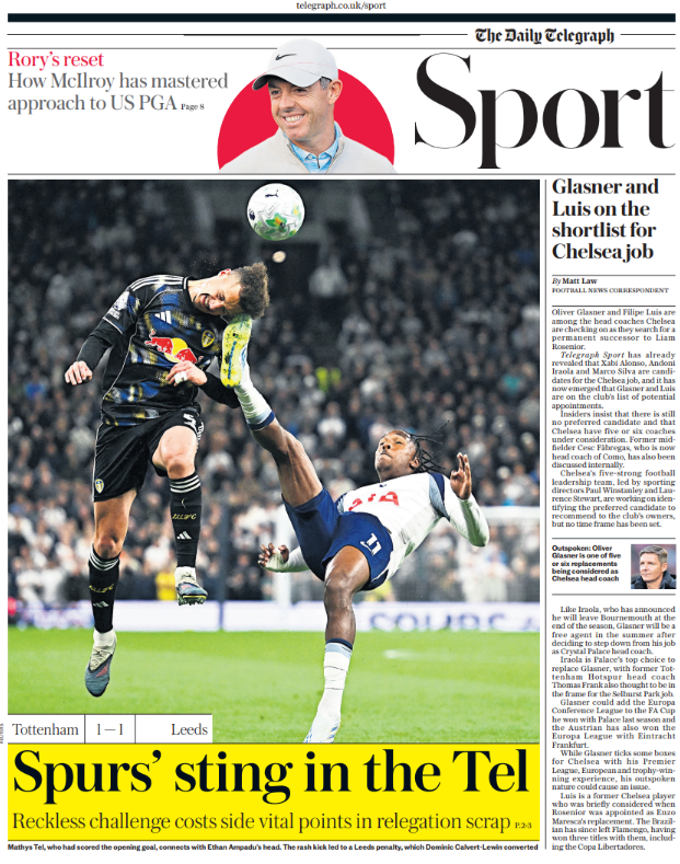 The Daily Telegraph back page