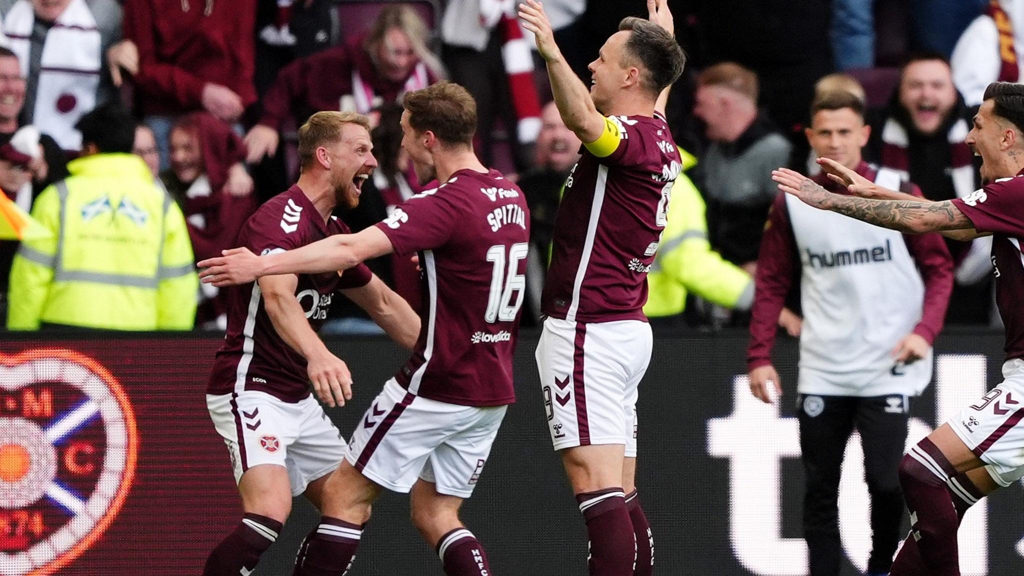 Hearts celebrate